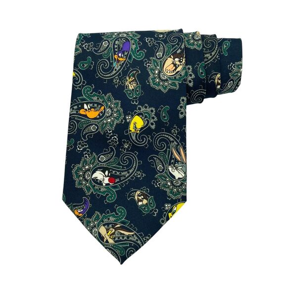 Looney Tunes Mania Character Tie Vintage 1996 Neck Tie Warner Brothers VTG 56" - Picture 1 of 9